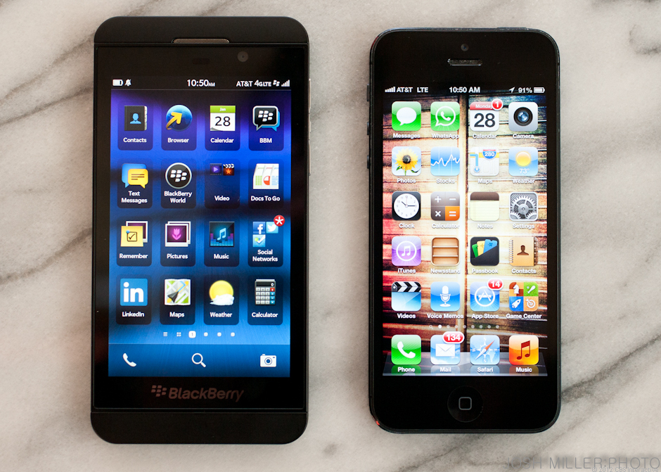 iphone 5 и blackberry z10