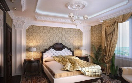 Центральный элемент комнаты &ndash; огромная кровать