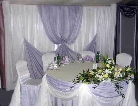 Как украсить зал на свадьбу самостоятельно. Ткань
