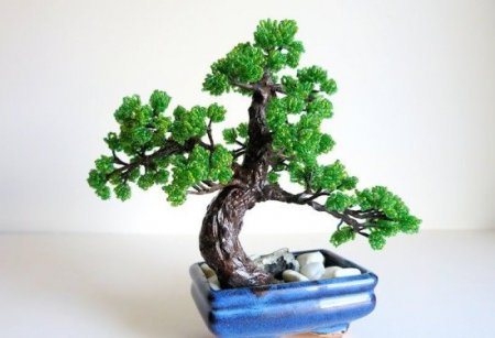 Бисероплетение деревьев: зеленый бонсай
