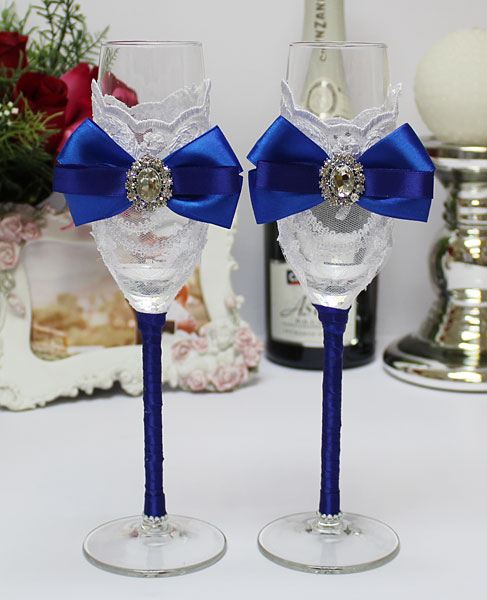 Свадебные бокалы своими руками – фото в мастер-классе по украшению бокалов на свадьбу